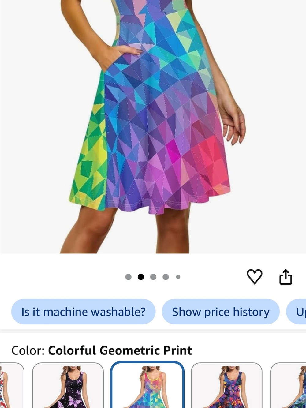 2 Golf or Amusement Park dresses Vibrant Multi, Purple and Black tie-dyed.